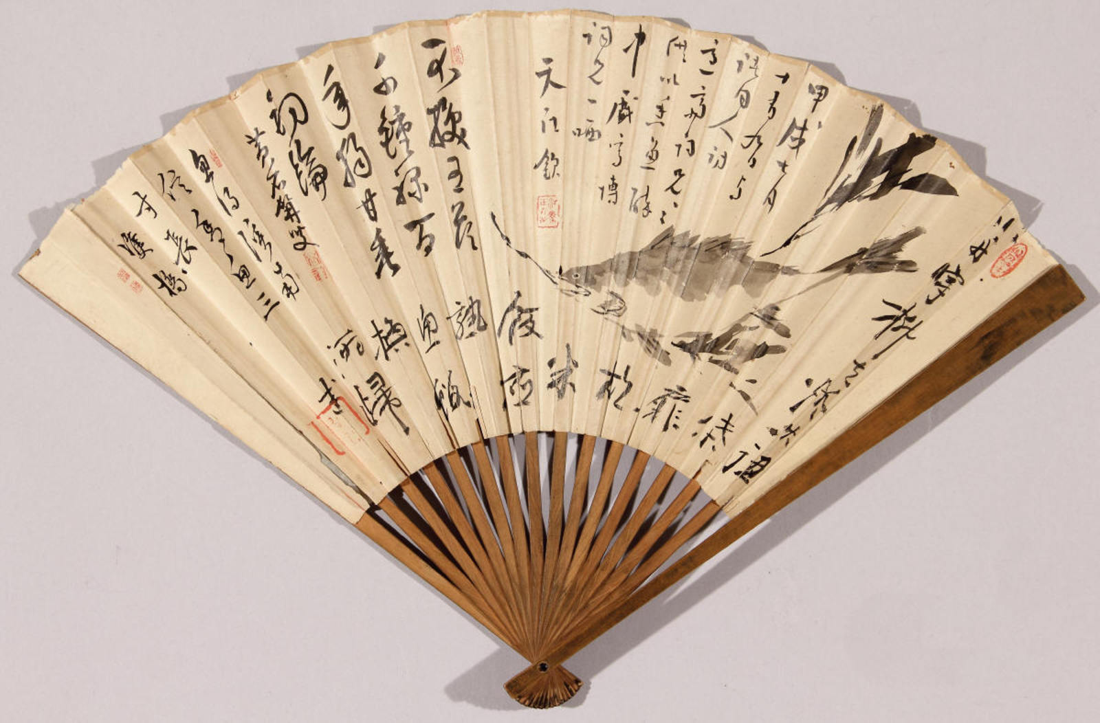 諸家寄書画賛扇