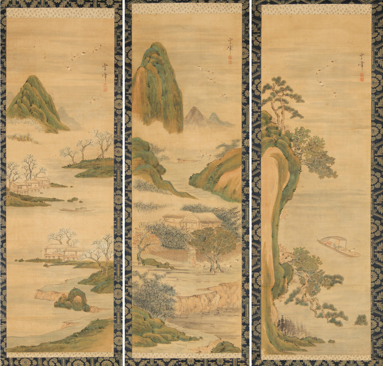 山水図〈三幅対〉