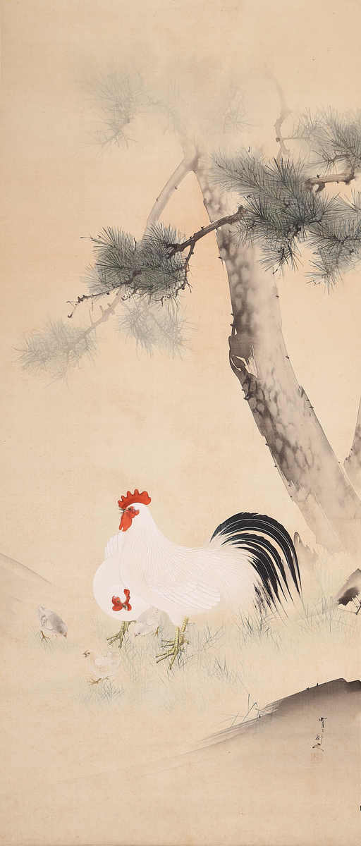 花鳥図（松ににわとり図）