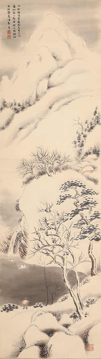 雪景山水図