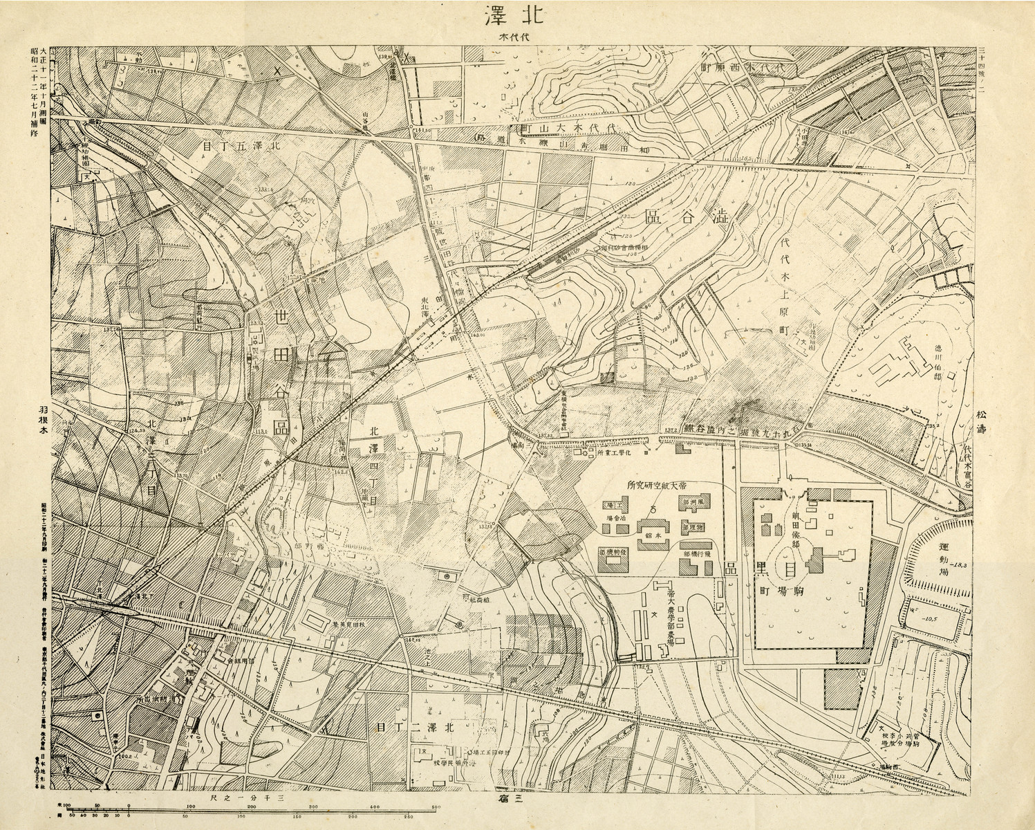 ３千分１地形図「34号ノ２　北沢」