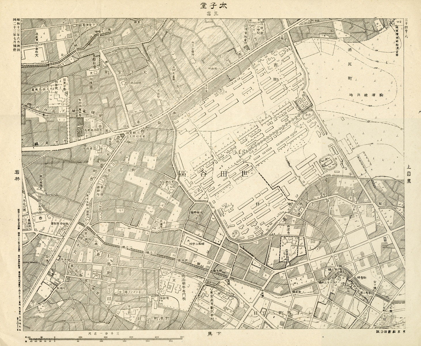 ３千分１地形図「34号ノ８　太子堂」