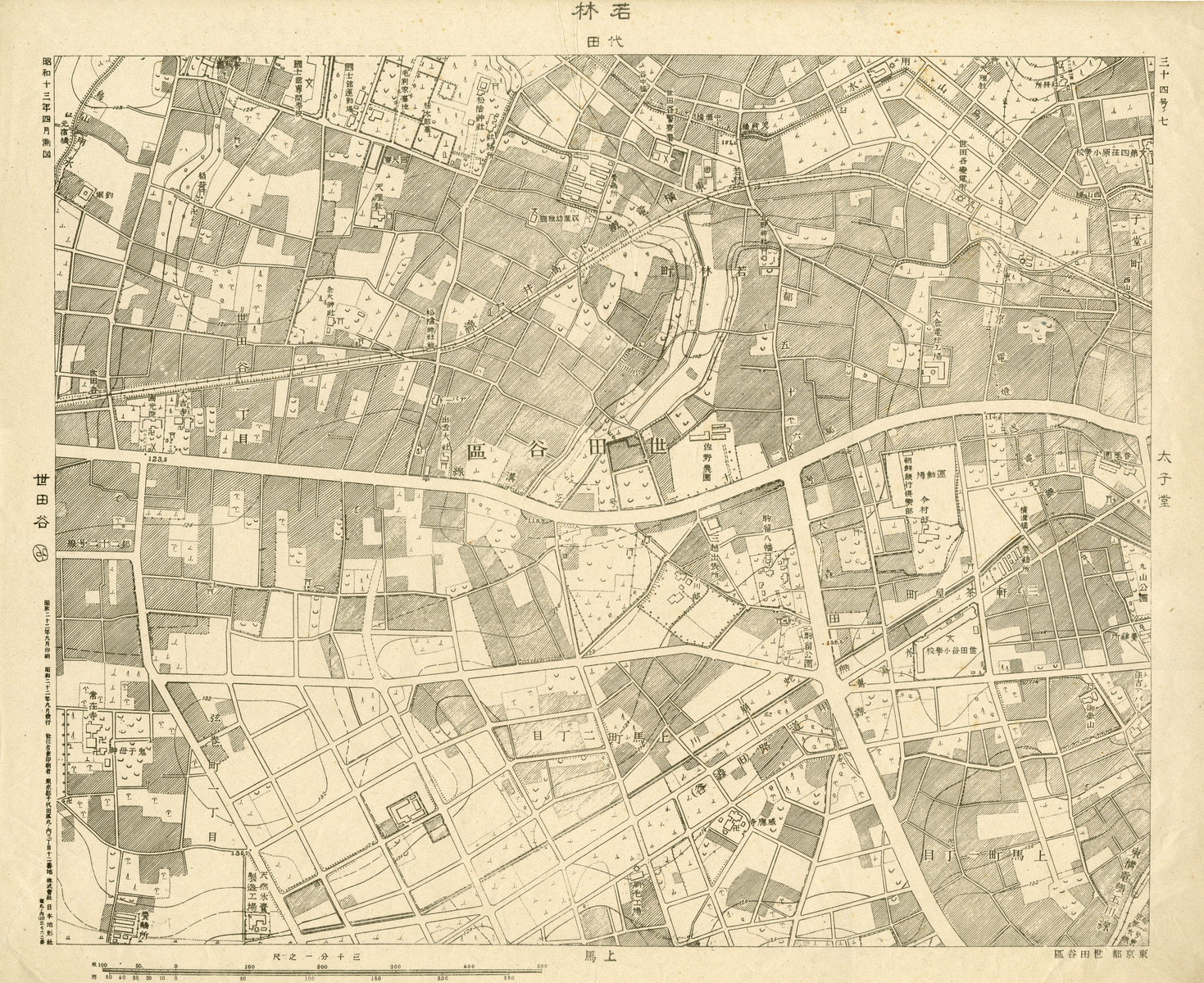 ３千分１地形図「34号ノ７　若林」