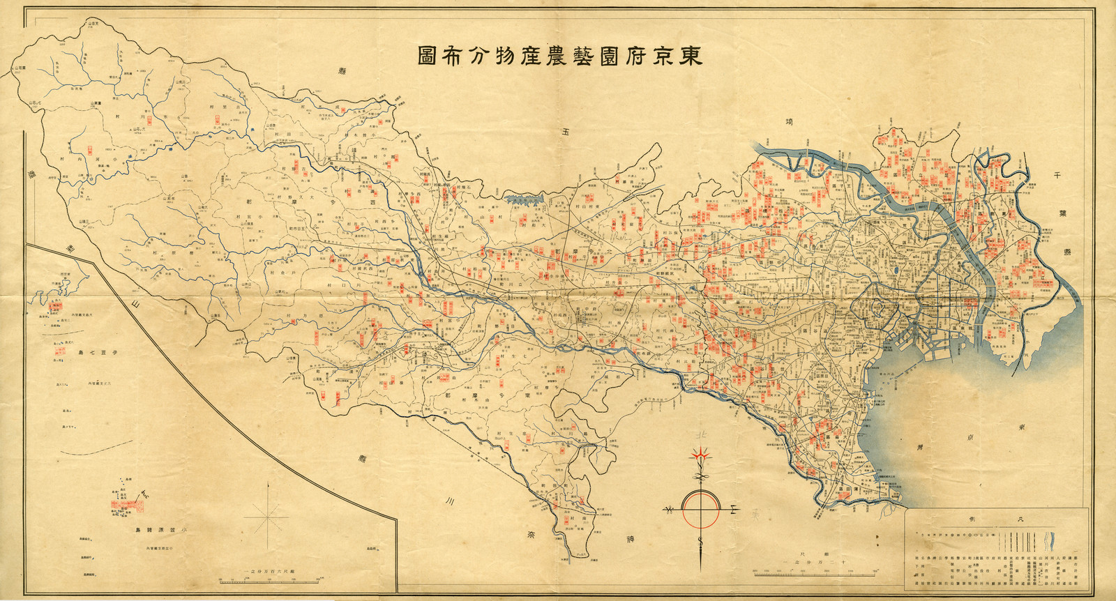 東京府園芸農産物分布図